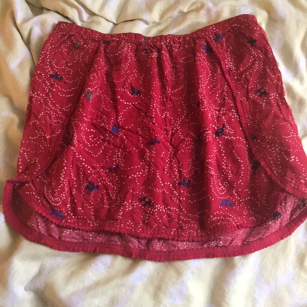 Red safari animals skirt